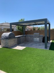 Chandler Backyard Landscape-Outdoor Kitchen-Pergola-Johnson-2020