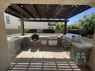 Chandler Landscape Design-Outdoor Kitchen-Louvered Pergola-Sindelar