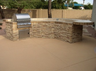 arizona backyard landscape outdoor kitchen
