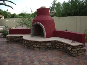 Arizona Backyard Outdoor Fireplace