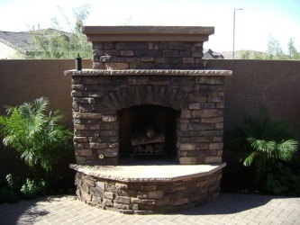 Backyard Designs Arizona Outdoor Fireplace