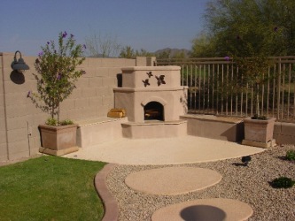 Phoenix Backyard Design Outdoor Fireplace
