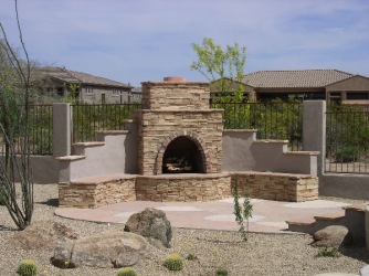 Backyard Designs Arizona Outdoor Fireplace