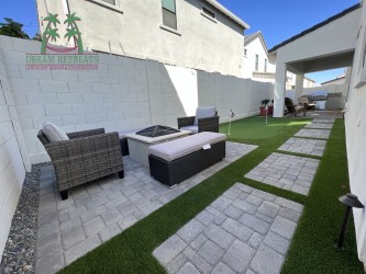 Scottsdale Landscape Design-Small Space-Patio Firepit-Putting Green-BBQ-Slaughter