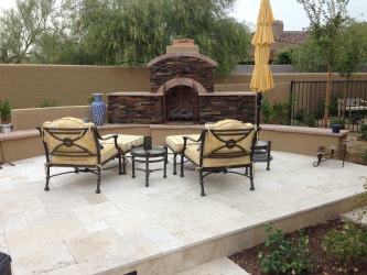 Scottsdale Landscape Design Backyard Fireplace