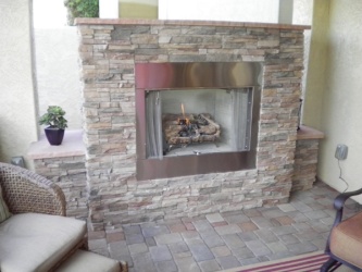 Arizona Landscape Outdoor Fireplace