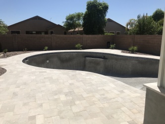 Chandler Landscape Design-travertine paver pool deck-Barrett