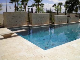Arizona Landscape Design Travertine Pool Deck