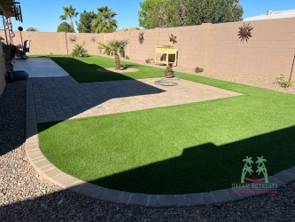 Mesa Landscape Design-Backyard-Artificial Turf-Pavers-2022-Hoem
