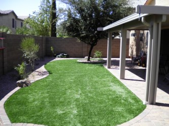 Arizona Backyard Landscape Artificial Turf