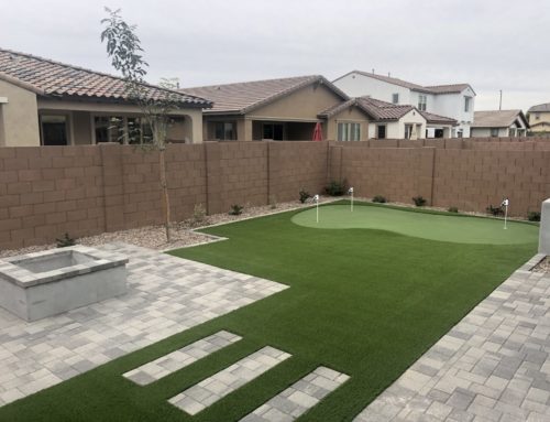 Check It Out! Outdoor Putting Green In Arizona Backyard Landscape